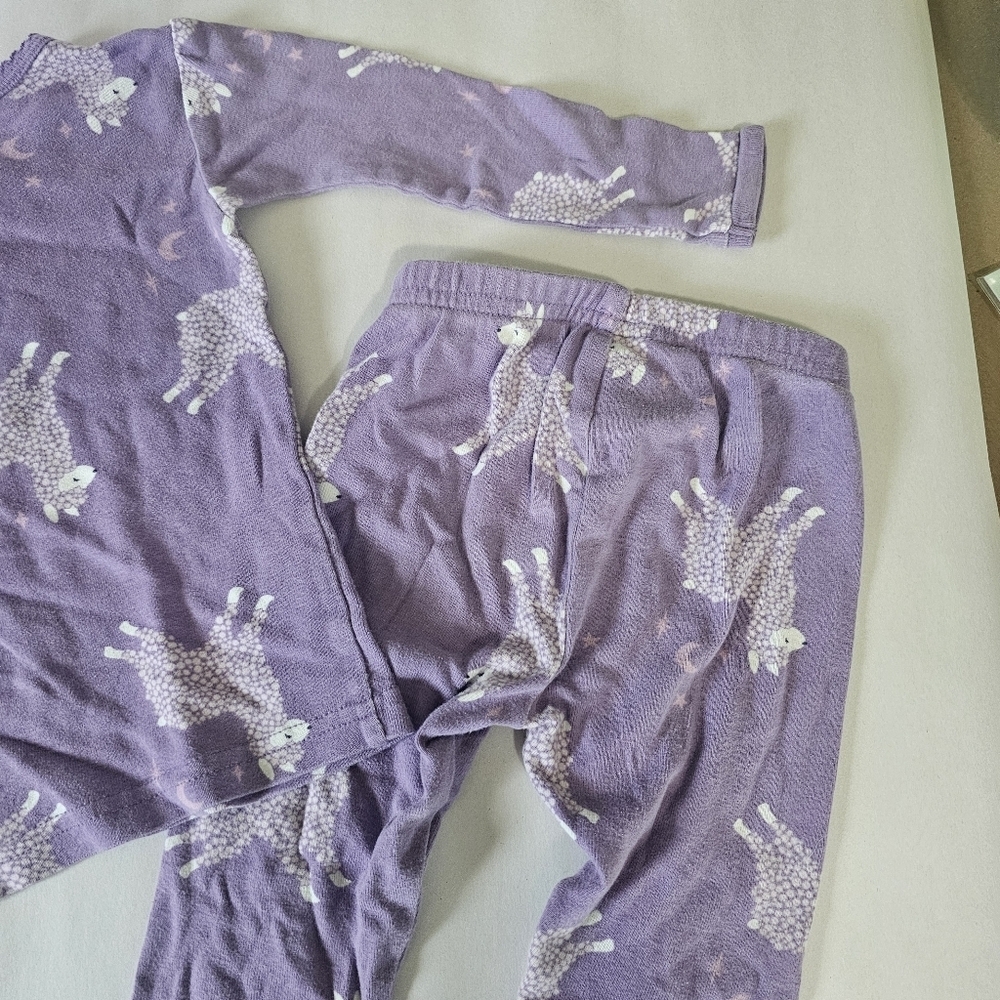 Carter's Just One You Baby Girl‎ 18M Purple Lamb Sheep Pajama Set Pants Top - Picture 8 of 9